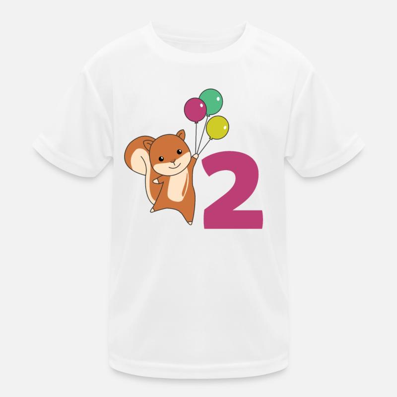 Squirrel Second Birthday Balloons Kids Kids Functional T-Shirt