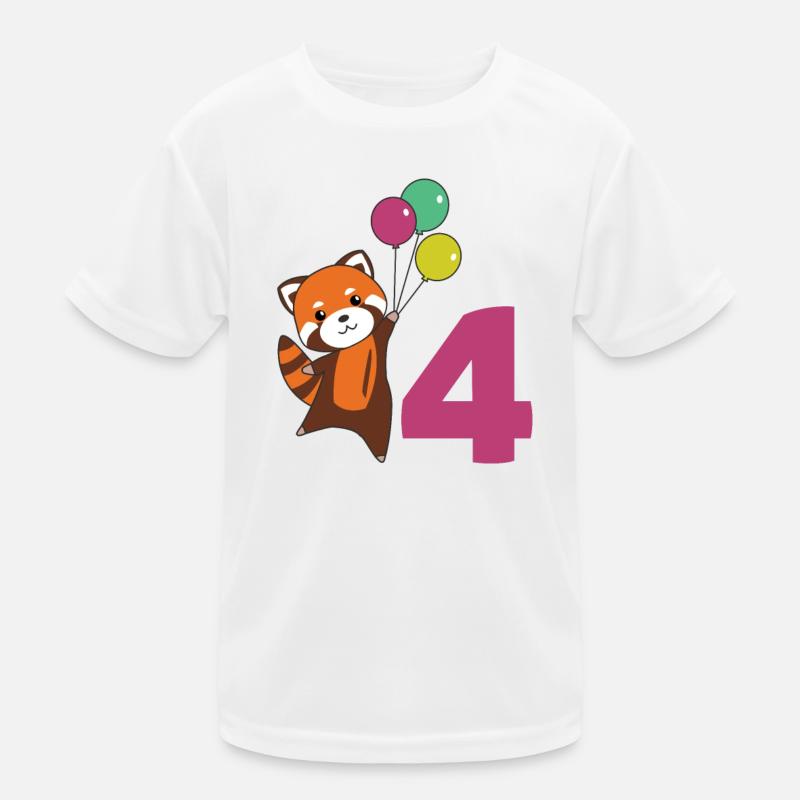 Roter Panda vierter Geburtstag Luftballons Kinder Kinder Funktions-T-Shirt
