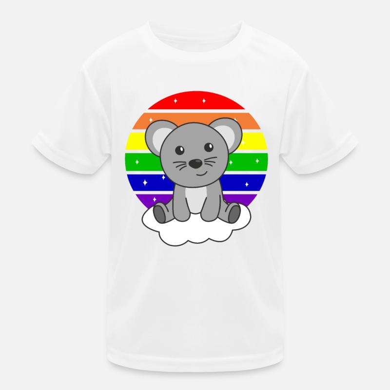 Mouse colorful rainbow for kids cute mouse Kids Functional T-Shirt