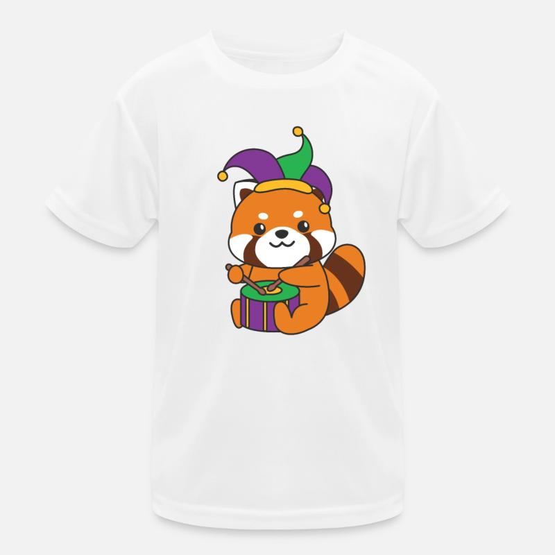 Panda rouge de carnaval avec tambour Costume de carnaval T-shirt sport Enfant