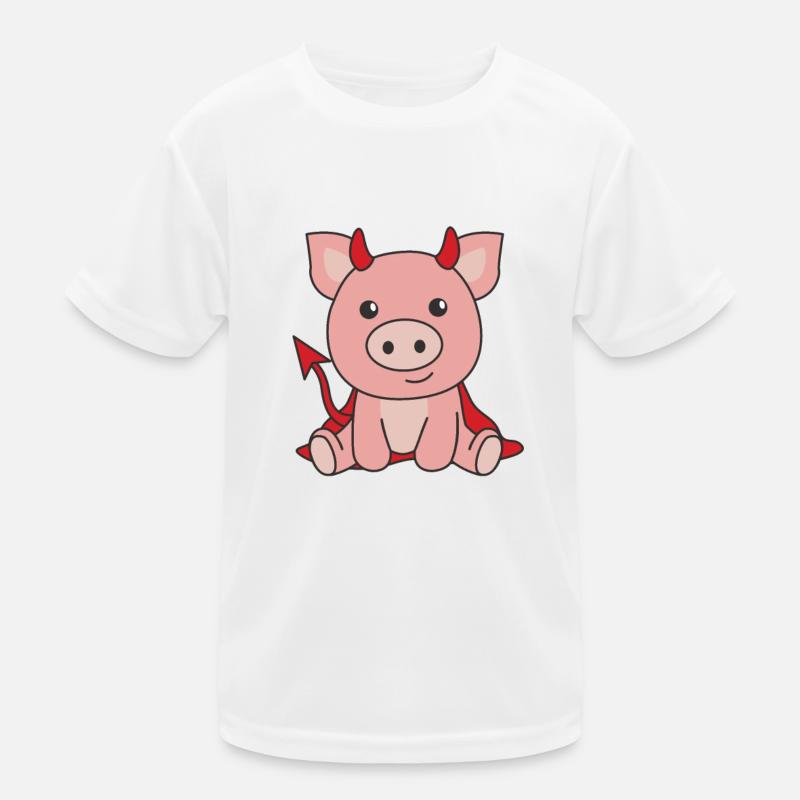Pig Halloween Cute Devil Witches Costume Kids Functional T-Shirt