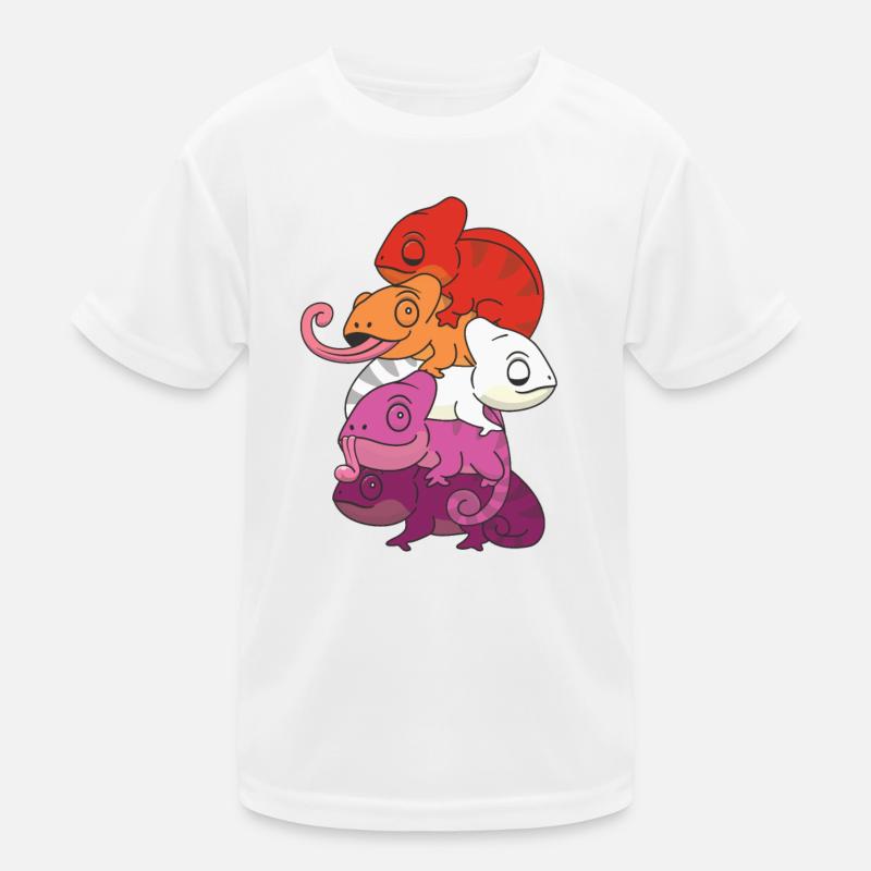 Lesbian Flag Pride LGBTQ Chameleon Bunch T-shirt sport Enfant