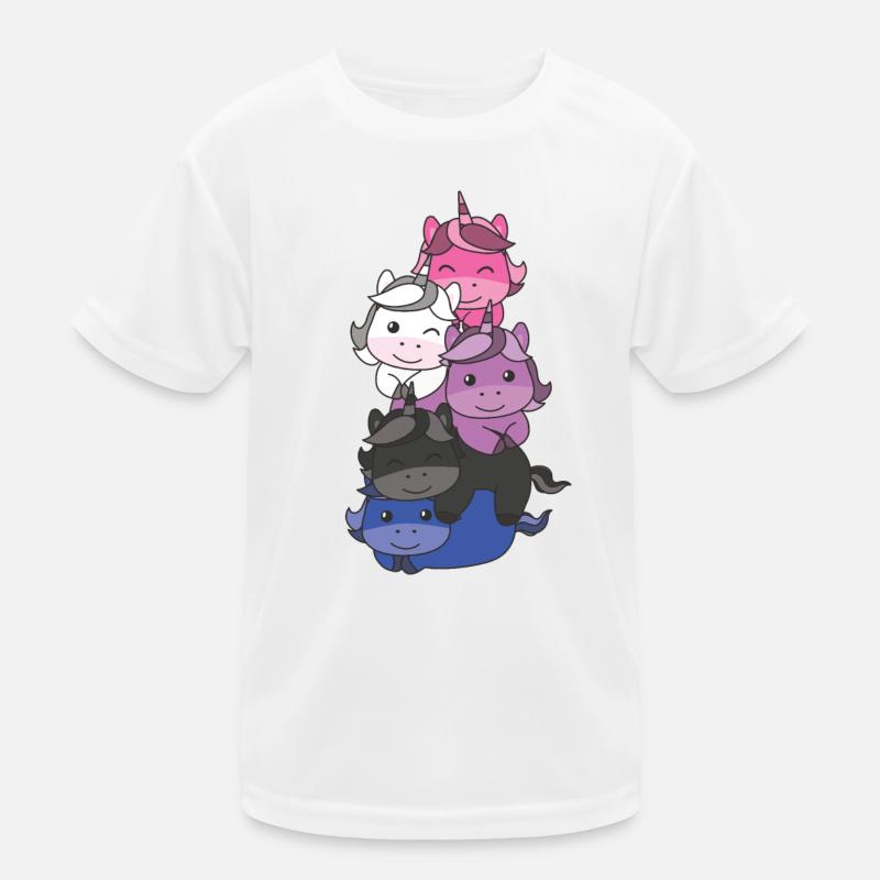 Genderfluid Flag Pride LGBTQ Mignon Unicorn Stack T-shirt sport Enfant