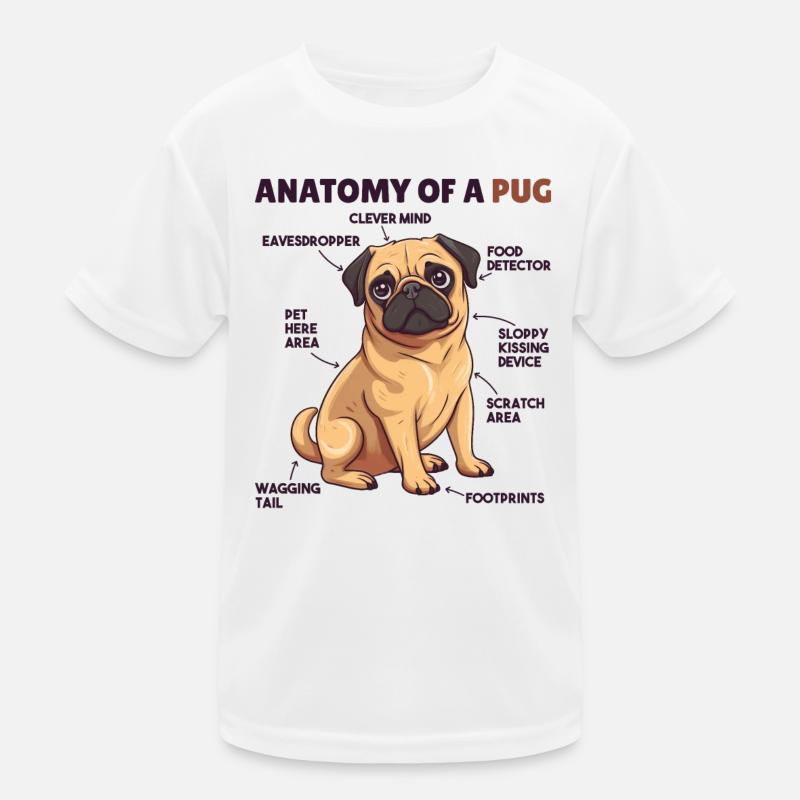 Explication du chien Anatomie d’un carlin T-shirt sport Enfant
