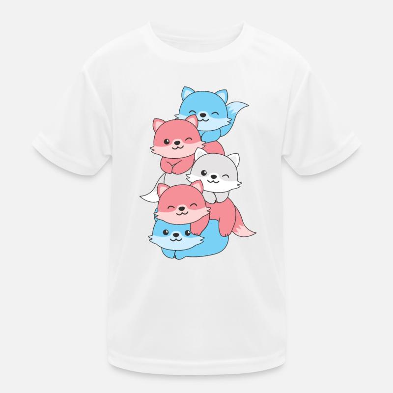 Transgender Flag Pride LGBTQ Cute Fox Stack T-shirt sport Enfant
