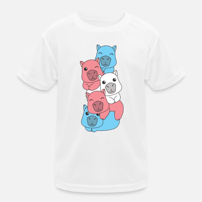 Transgender Flag Pride LGBTQ Mignon Capybara Stack T-shirt sport Enfant
