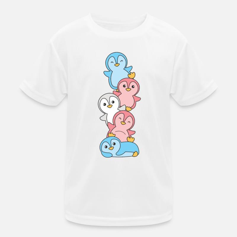 Transgender Flag Pride LGBTQ Cute Penguin Stack T-shirt sport Enfant