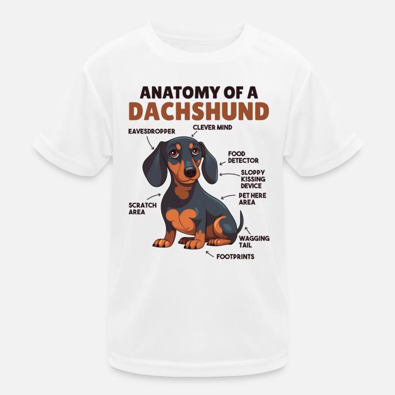 Anatomie d’explication du chien d’un teckel T-shirt sport Enfant
