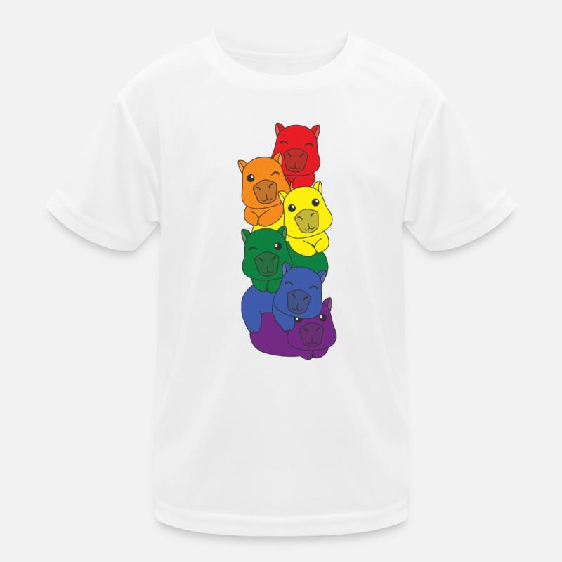 Rainbow Flag Pride LGBTQ Mignon Capybara Stack T-shirt sport Enfant