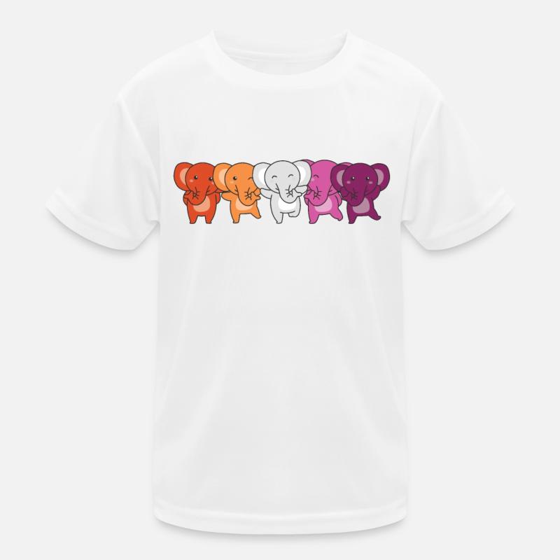 Lesbian Flag Pride LGBTQ Mignon éléphant T-shirt sport Enfant