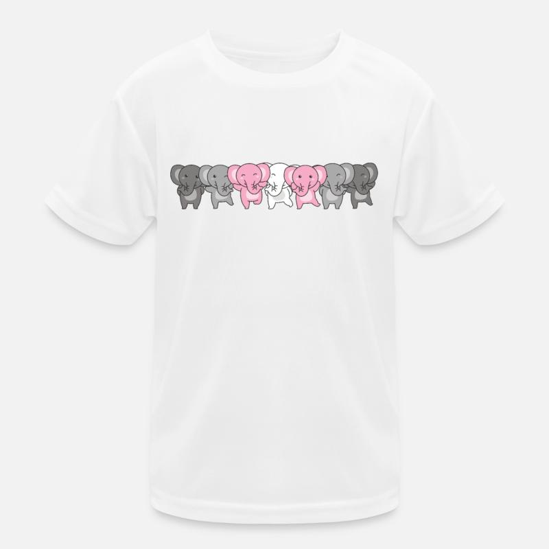 Demigirl Flag Pride LGBTQ Cute Elephant Kids Functional T-Shirt