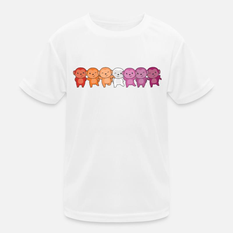 Lesbian Flag Pride LGBTQ Cute Monkey T-shirt sport Enfant