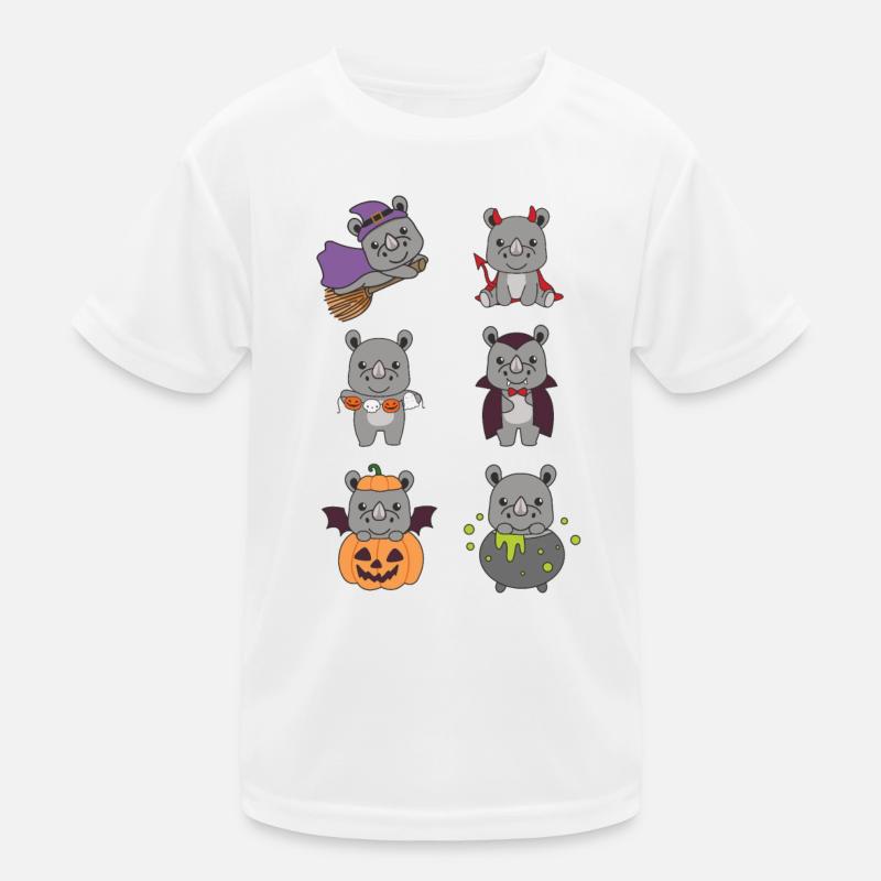 Rhinocéros Halloween Devil Pumpkin Vampire Costume T-shirt sport Enfant