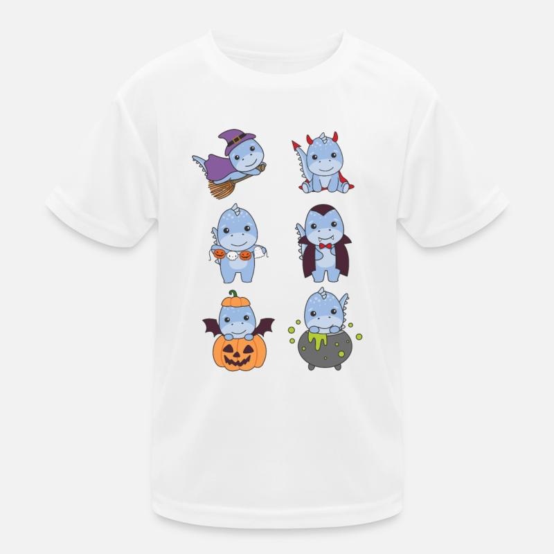 Dino Halloween Devil Pumpkin Vampire Costume Kids Functional T-Shirt