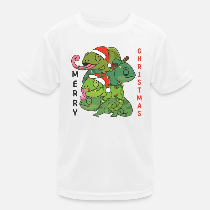 Caméléon Arbre de Noël Animaux de Noël T-shirt sport Enfant