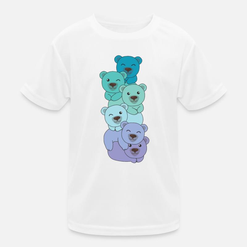 Neptunic Flag Pride LGBTQ Cute Bear Stack Kids Functional T-Shirt