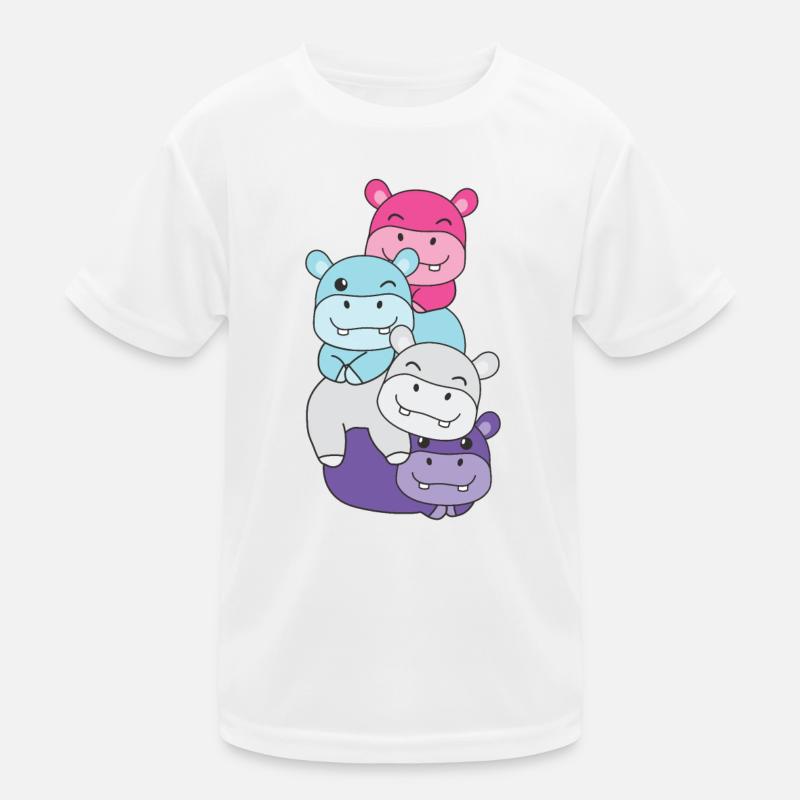 Multisexuel Drapeau Pride LGBTQ Hippopotames mignons T-shirt sport Enfant