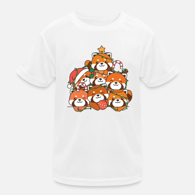 Panda roux sapin de Noël drôle d’animal T-shirt sport Enfant