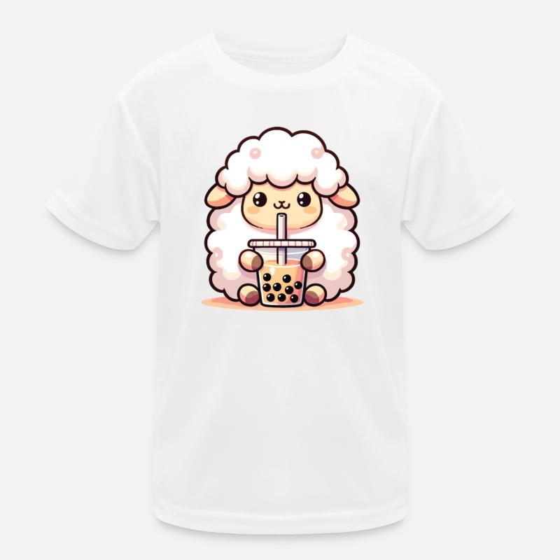 Kawaii Schafe Bubble Tea Boba Schaf Kinder Funktions-T-Shirt