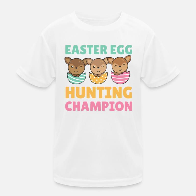 cute deer for Easter with easter eggs deer Kids Functional T-Shirt