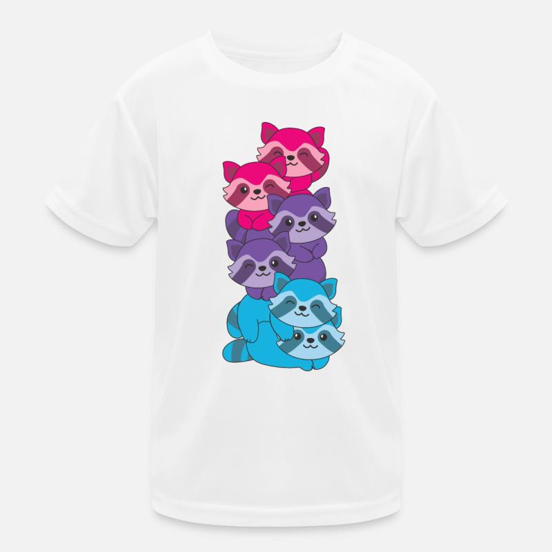 Drapeau androgyne Pride LGBTQ Mignon Raton laveur T-shirt sport Enfant