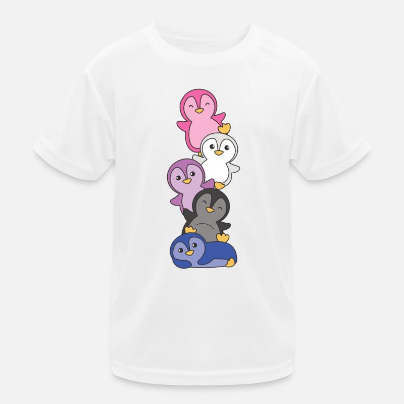 Genderfluid Drapeau Fierté LGBTQ Pingouin mignon T-shirt sport Enfant