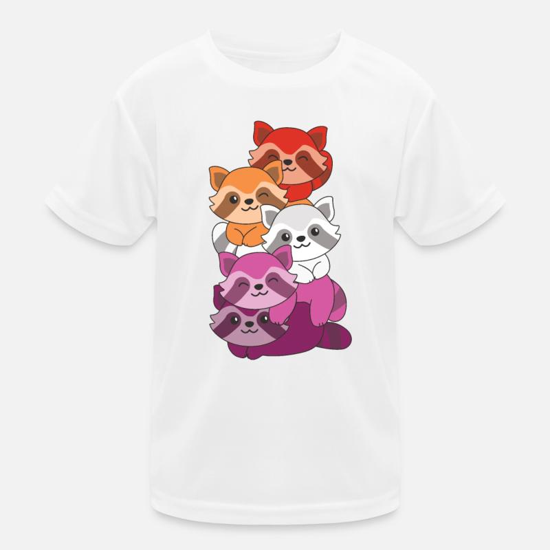 Lesbienne Drapeau Pride LGBTQ Mignon Raton laveur T-shirt sport Enfant