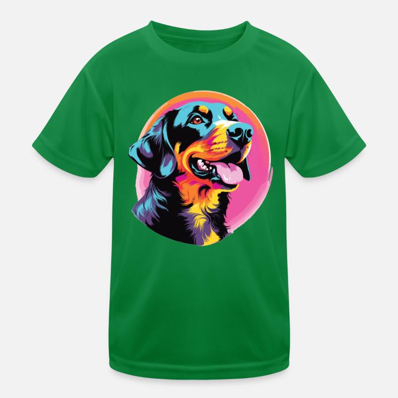 Wasserfarben Farbenfroher Entlebucher Sennenhund Kinder Funktions-T-Shirt