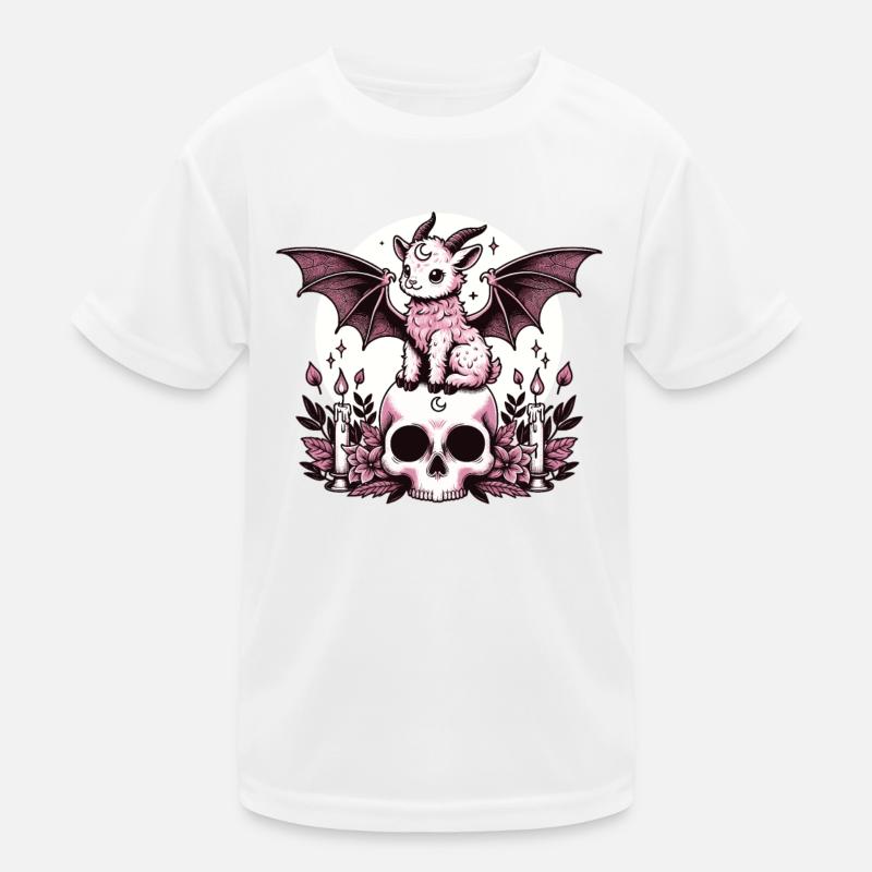 Kawaii Pastel Goth Mignon Effrayant Chèvre Chauve-souris T-shirt sport Enfant