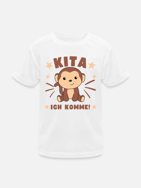 Kita J’arrive Kitakind Monkey - T-shirt sport Enfant - blanc