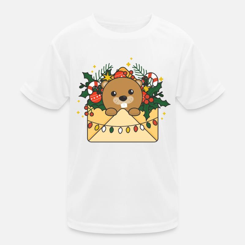 Castor Lettre de Noël Animaux d’hiver Castor T-shirt sport Enfant
