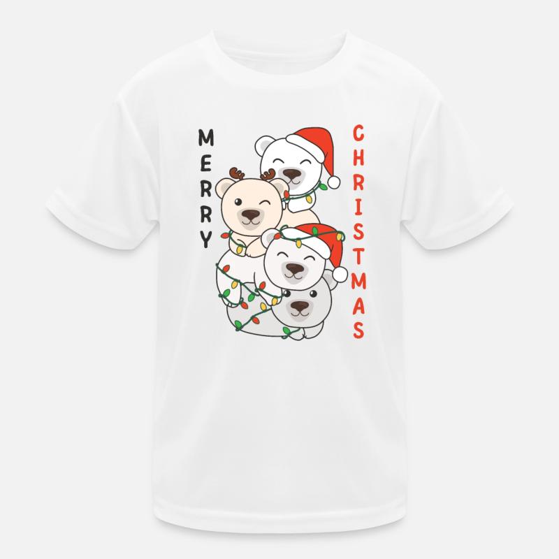 Eisbär Weihnachtsbaum Weihnachts Eisbären - Kinder Funktions-T-Shirt - Weiß