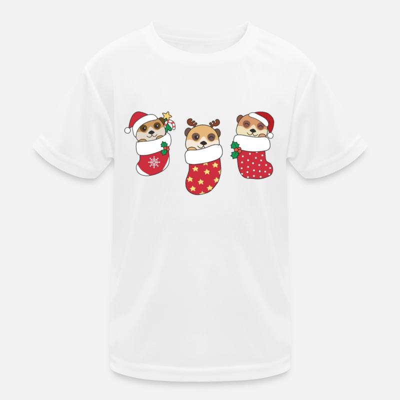 Mignon suricate en chaussette de Noël aussi T-shirt sport Enfant