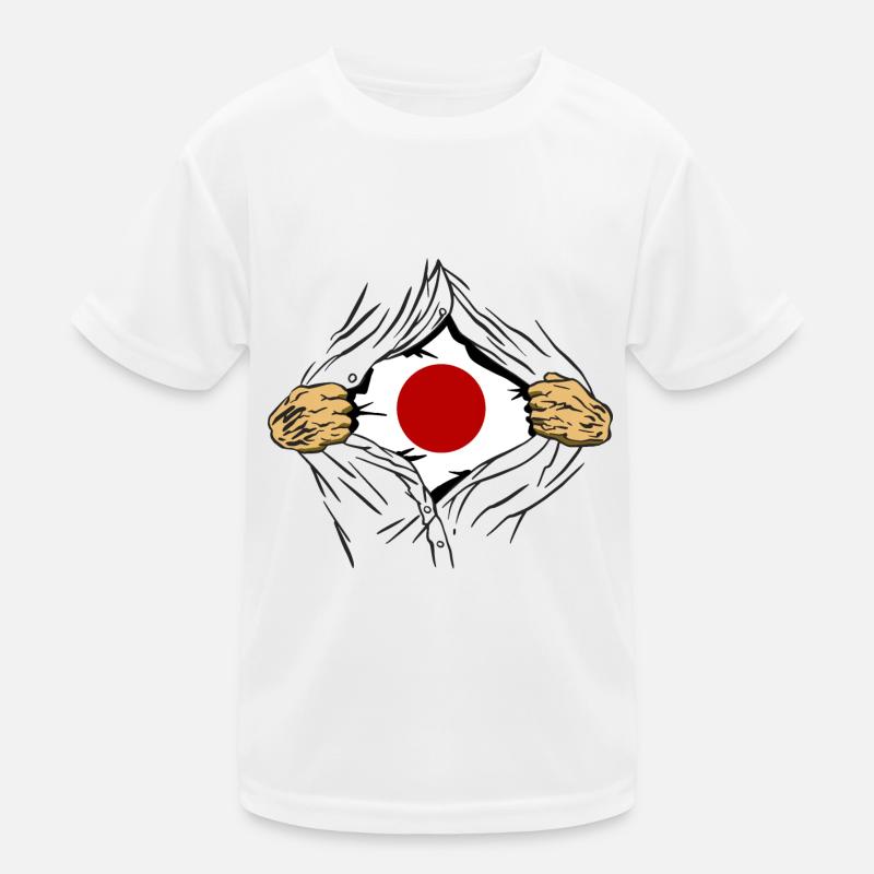 Drapeau du Japon utilisé Look Nihon Drapeau japonais T-shirt sport Enfant