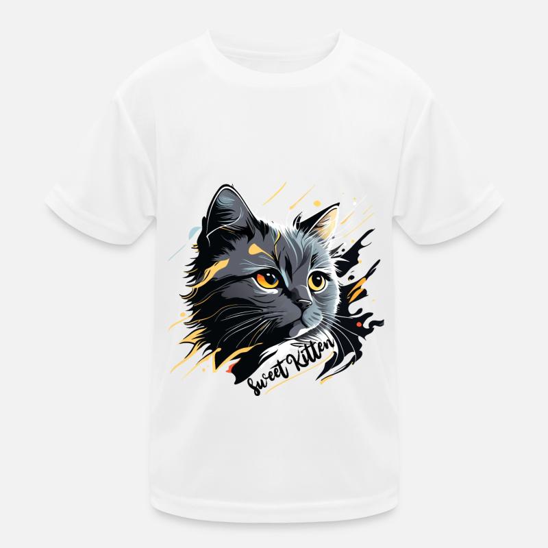 graues Kätzchen, Katze Kinder Funktions-T-Shirt