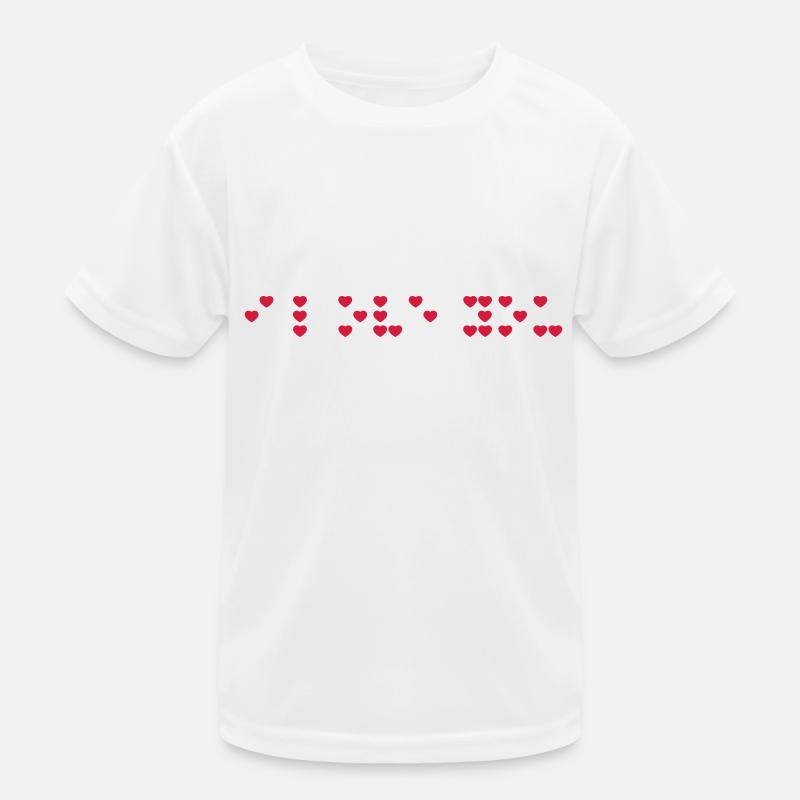Ich liebe dich in Braille-Code, Braille-Schrift. Kinder Funktions-T-Shirt