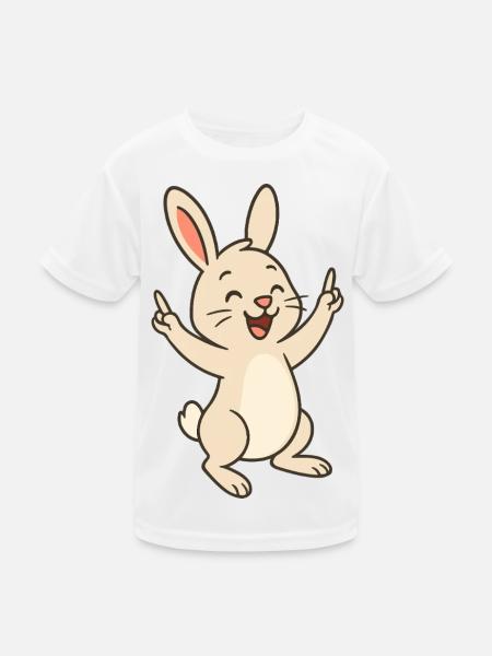 Fröhliches Hoppelhäschen - Kinder Funktions-T-Shirt - Weiß