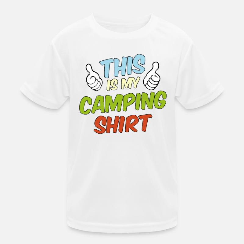 This is my camping shirt, statement saying - Kids Functional T-Shirt - white