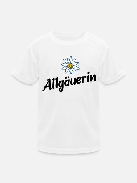 Allgäuerin - Alpen Edelweiß aus dem Allgäu - Kinder Funktions-T-Shirt - Weiß