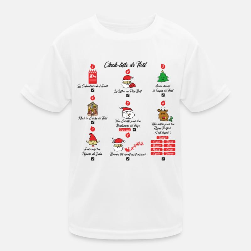 Noel Check liste T-shirt sport Enfant