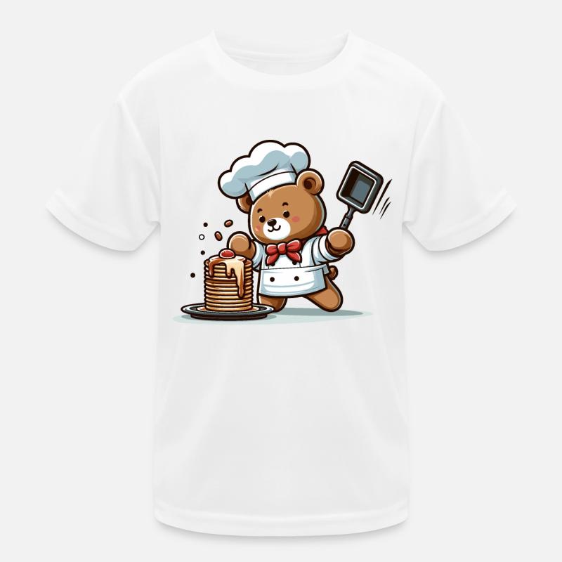 Pancakes from the teddy bear - Kids Functional T-Shirt - white
