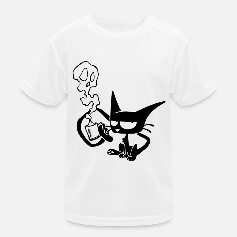 Coffee Cat Kids Functional T-Shirt