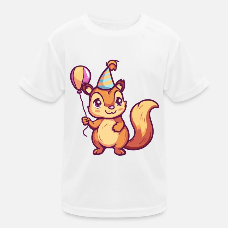 Squirrel Birthday Comic Cute Kids Functional T-Shirt