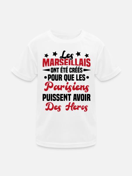 Les marseillais ont été créés pour les parisiens - T-shirt sport Enfant - blanc