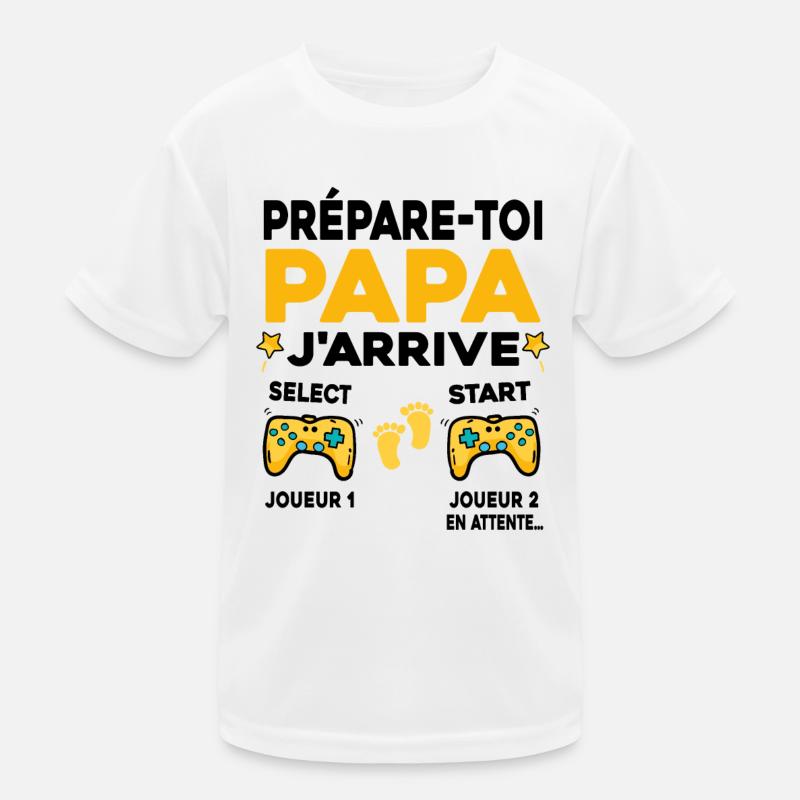 Futur Papa Gamer Cadeau Annonce Grossesse Père T-shirt sport Enfant