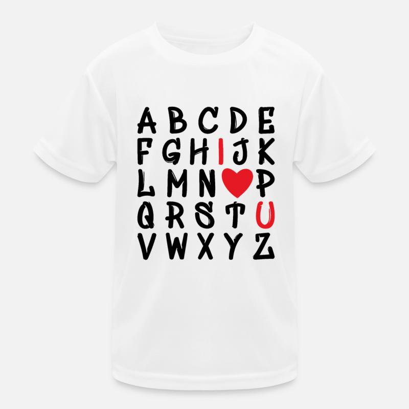 Buchstaben des Alphabets Ich liebe dich Kinder Funktions-T-Shirt