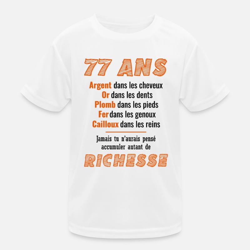 77 Ans Anniversaire Drôle Idée Cadeau T-shirt sport Enfant