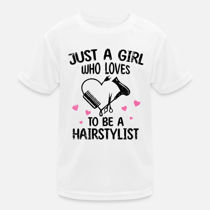 Frau nur ein Mädchen, das gerne Friseurin ist Kinder Funktions-T-Shirt