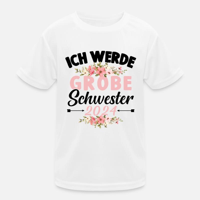 Große Schwester 2024 Baby Schwangerschaft Kind Kinder Funktions-T-Shirt