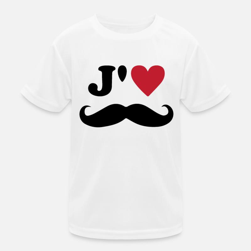 J'aime la moustache Saint Valentin Mari Papa Amour T-shirt sport Enfant